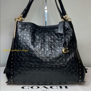 Coach Dalton 31 In Signature Embossed Leather With Rivets Shoulder bag Hobo